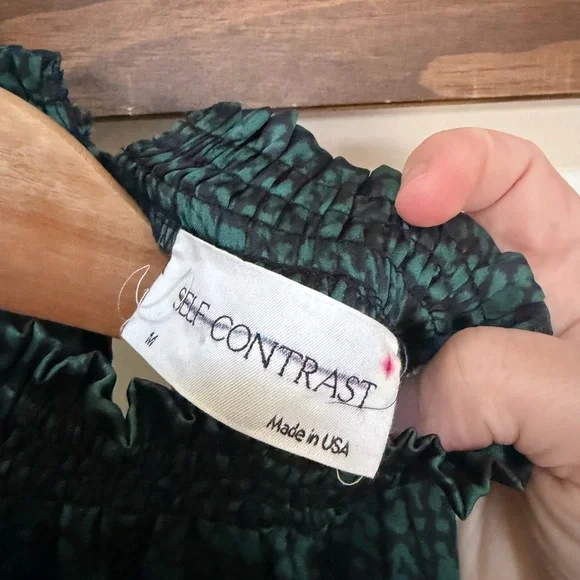 EUC size Medium Anthropologie Self Contrast Puff sleeve blouse - Picture 6 of 6